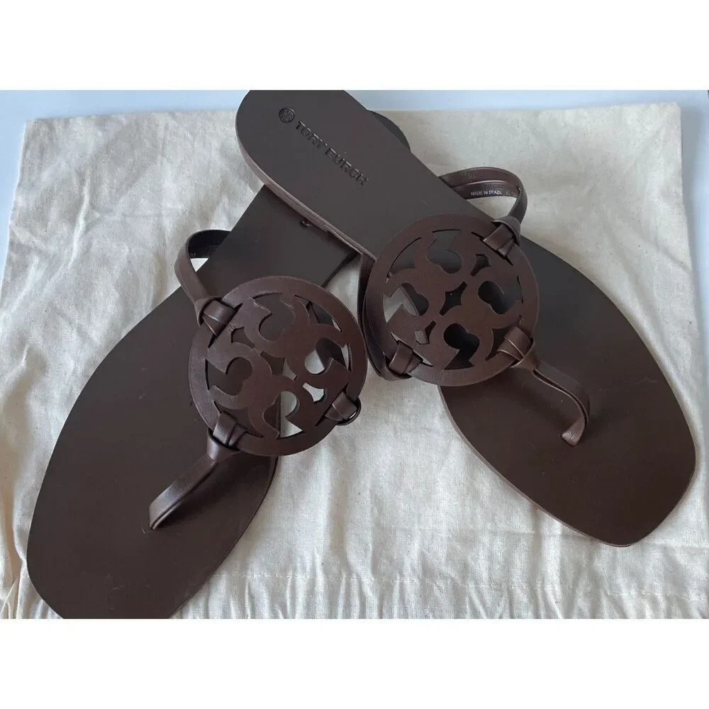 TORY BURCH Miller Square Toe Tan Sandals Women’s Size 10